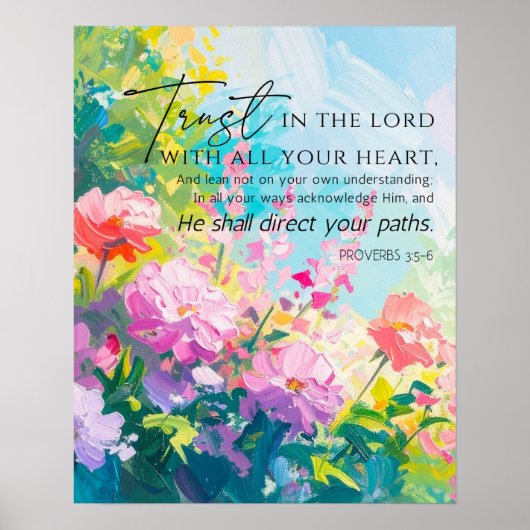 Spreuken 9:10 De vrees van de Heer Abstracte bloem Poster (Voorkant)