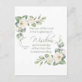 Spreuken 9:10 Eucalyptus Witte Rozen Salie Groen Briefkaart