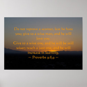 Spreuken 9:8, 9 Poster