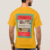 Spreuken Bericht - Spreuken 22-2 - Korte SLV Goud T-shirt (Achterkant)