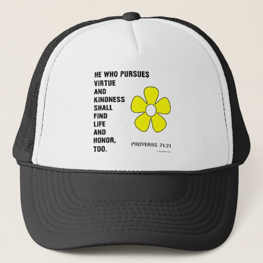 Spreuken over vriendelijkheid 21:21 trucker pet (Voorkant)