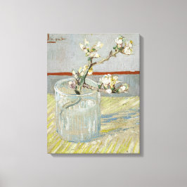 Sprig bloeiende amandelen in een glas van Van Gogh Canvas Afdruk