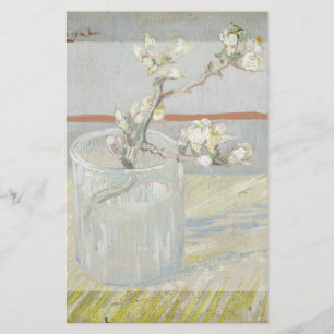 Sprig bloeiende amandelen in een glas van Van Gogh Flyer