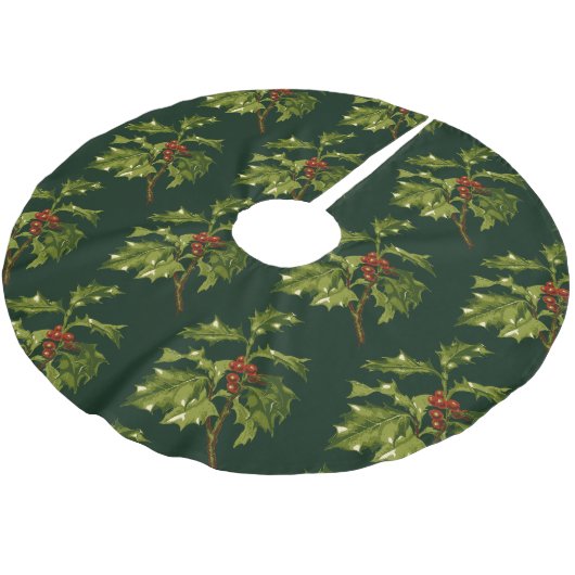 Sprig of Holly Christmas Red Berry  Kerstboom Rok (Gekanteld)