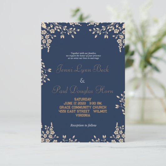 Sprig sprays - bruiloft uitnodiging (Staand voorkant)