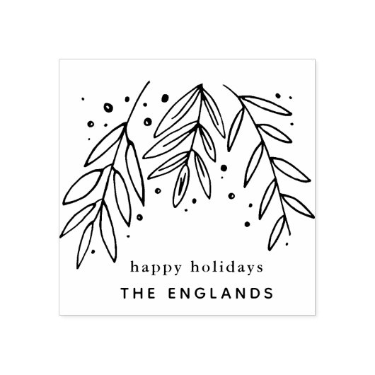 Sprigs aangepaste vakantie rubberstempel (Afrduk)