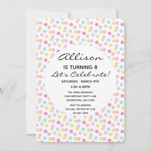 Sprikle Confetti Cupcake Girl Birthday Cake Kaart (Voorkant)