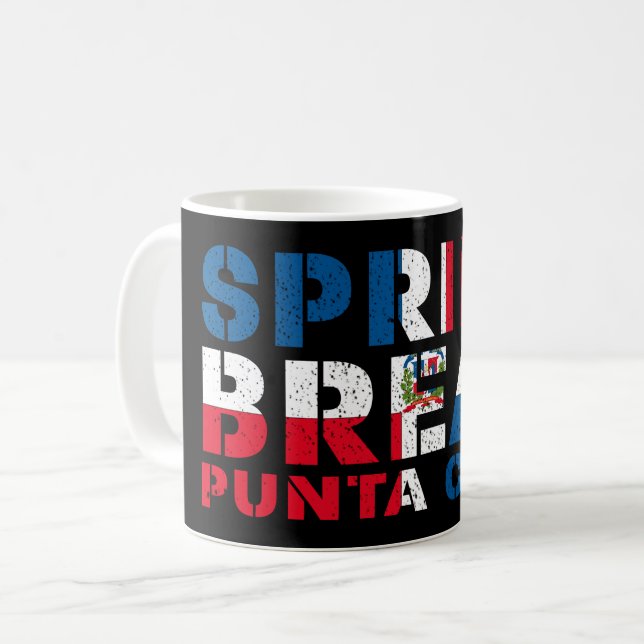 Sprin Break Punta Cana Dominicaanse Republiek Koffiemok (Voorkant links)