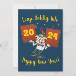 Spring 2024 Nieuwjaarsviering Cartoon Moedig Vooru Feestdagenkaart