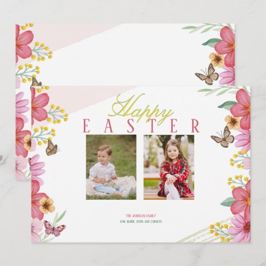 Spring 2 Foto Wenskaart Feestdagenkaart (Voorkant / Achterkant)