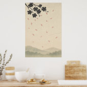 Spring 3, bloemblaadjes in de wind, seizoensgebond poster (Keuken)