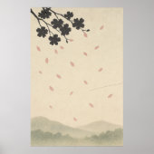 Spring 3, bloemblaadjes in de wind, seizoensgebond poster (Voorkant)