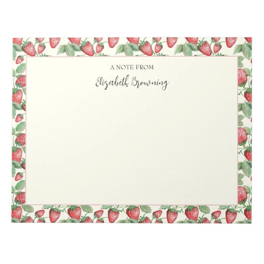 Spring Aardbeien Hand-geïllustreerde Aardbei Notitieblok (Voorkant)