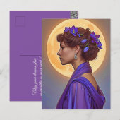 Spring Allegory - woman with purple flowers Briefkaart (Voorkant / Achterkant)