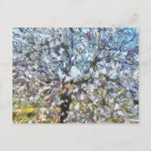 Spring Almond Blossom Pointillism Artwork Briefkaart