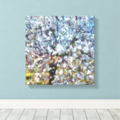 Spring Almond Blossom Pointillism Artwork Canvas Afdruk (Insitu (Houten vloer))