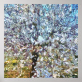 Spring Almond Blossom Pointillism Artwork Poster (Voorkant)
