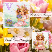 Spring Alphabet Letter V Fairy Violet Flowers Notitieboek