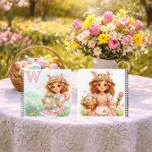 Spring Alphabet Letter W Fairy Floral Wreath Notitieboek