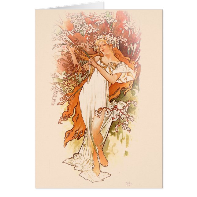 Spring - Alphonse Mucha Art Nouveau (Voorkant)