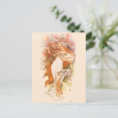 Spring - Alphonse Mucha Art Nouveau Briefkaart (Staand voorkant)