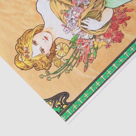 Spring, Alphonse Mucha Tissuepapier (Detail)