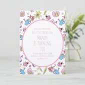 Spring and Books Birthday Party Kaart (Staand voorkant)