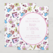 Spring and Books Birthday Party Kaart (Voorkant / Achterkant)