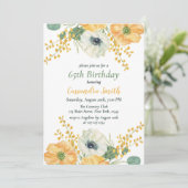 Spring Anemone Bloem Sinaasappel & Wit Verjaardag Kaart (Staand voorkant)