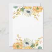 Spring Anemone Bloem Sinaasappel & Wit Verjaardag Kaart (Achterkant)