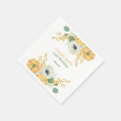 Spring Anemone Bloem Sinaasappel & Wit Verjaardag Servet (Hoek)