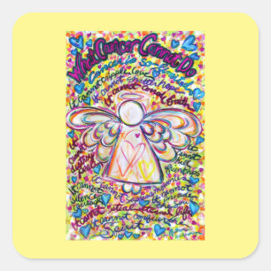 Spring Angel - wat kanker niet kan doen - gedenker Vierkante Sticker