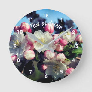 Spring Apple Bloesems gepersonaliseerd Ronde Klok