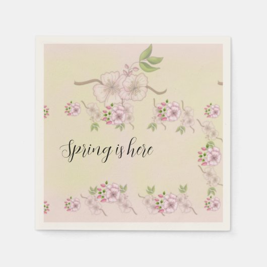 Spring Apple Blossom Cocktail Napkin Servet (Voorkant)