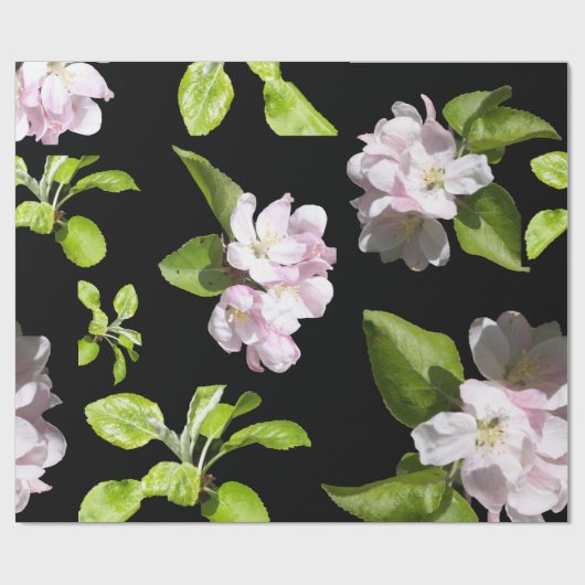 Spring Apple Blossom Wrapping Paper Matte Cadeaupapier (Vlak)