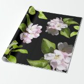 Spring Apple Blossom Wrapping Paper Matte Cadeaupapier (Uitgerold)