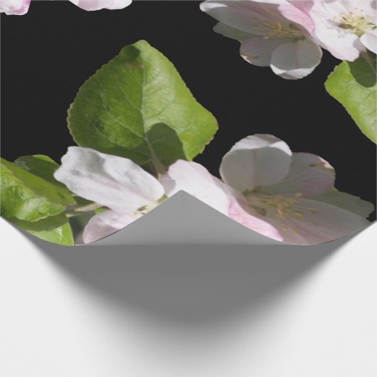 Spring Apple Blossom Wrapping Paper Matte Cadeaupapier (Hoek)