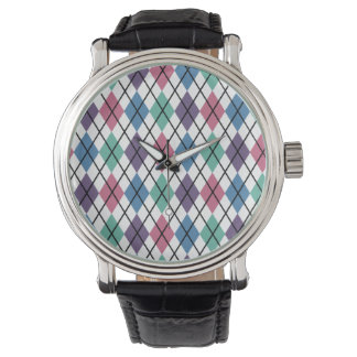 Spring Argyle Patroon Horloge