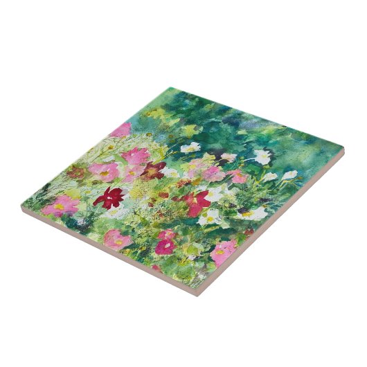 Spring Artistry Kosmos Bloemen Tegeltje (Zijkant)