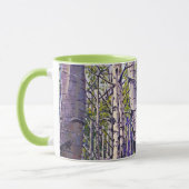 Spring Aspen Tree Woodland Purple Green Coffee Mok (Links)
