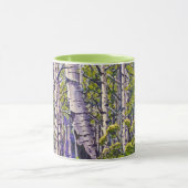 Spring Aspen Tree Woodland Purple Green Coffee Mok (Midden)