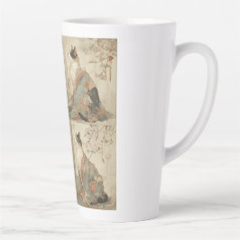 "Spring at Dawn" Japanese Cat in Kimono Art Latte Mok