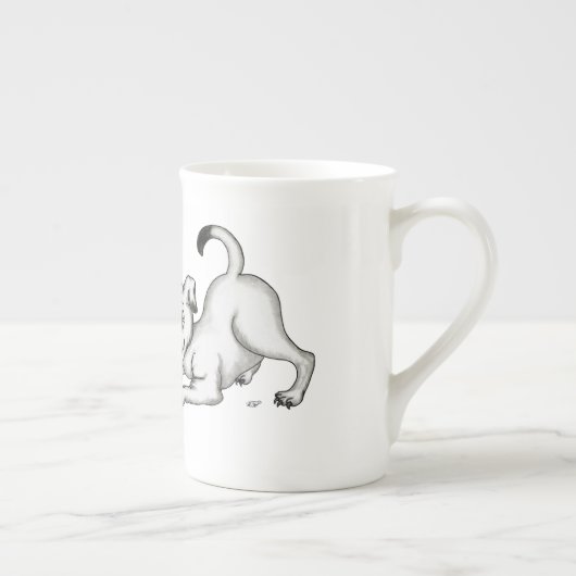 Spring-awake, puppy met vlinder porselein kop (Rechts)