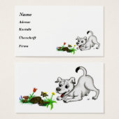 Spring-awake, puppy met vlinder visitekaartjes (Voorkant /achterkant)