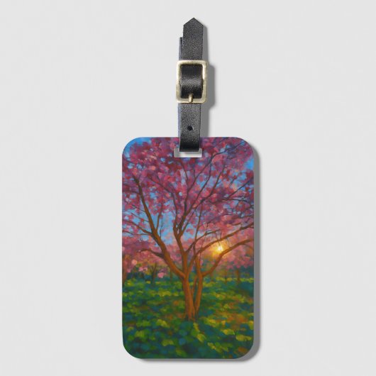Spring Awakening - Blooming Tree Landscape Bagagelabel (Voorkant (verticaal))
