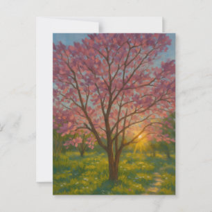 Spring Awakening - Blooming Tree Landscape Briefkaart