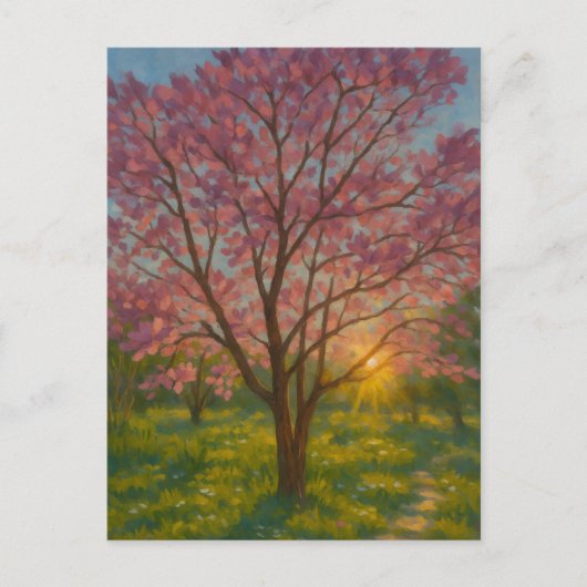 Spring Awakening - Blooming Tree Landscape Briefkaart (Voorkant)