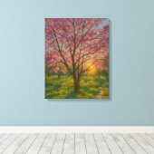 Spring Awakening - Blooming Tree Landscape Canvas Afdruk (Insitu (Houten vloer))
