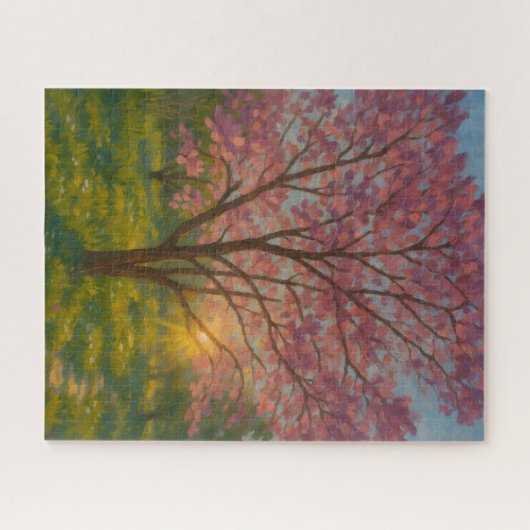 Spring Awakening - Blooming Tree Landscape Legpuzzel (Horizontaal)