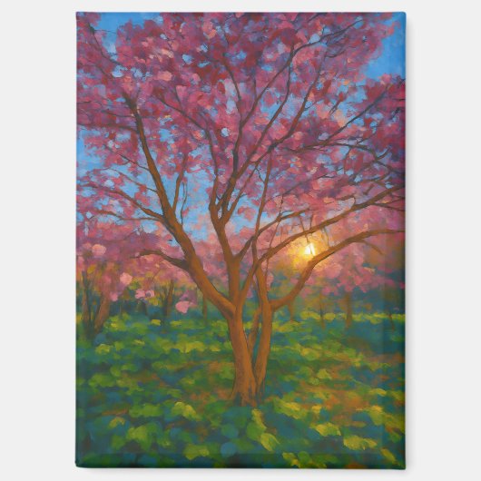 Spring Awakening - Blooming Tree Landscape Magneet (Voorkant)